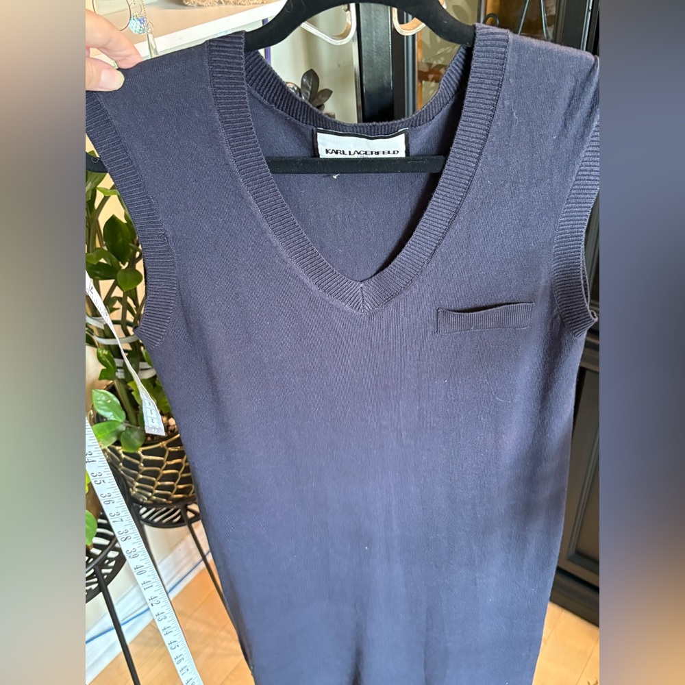 Karl Lagerfeld Women's V-Neck Dress Charcoal
